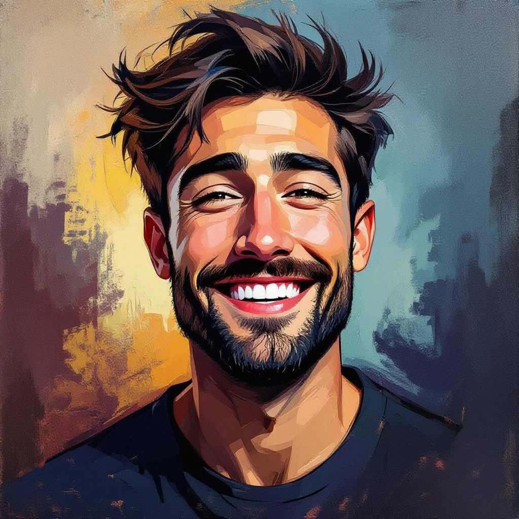Gestural brush and stroke simulation illustration